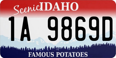 ID license plate 1A9869D