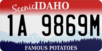ID license plate 1A9869M