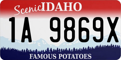ID license plate 1A9869X