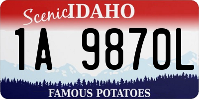 ID license plate 1A9870L