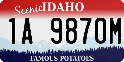 ID license plate 1A9870M