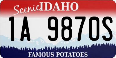 ID license plate 1A9870S