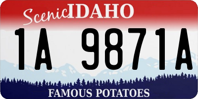 ID license plate 1A9871A