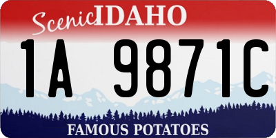 ID license plate 1A9871C