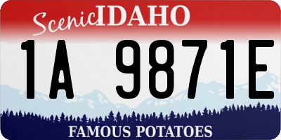 ID license plate 1A9871E