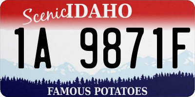 ID license plate 1A9871F