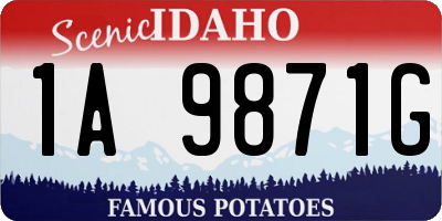ID license plate 1A9871G