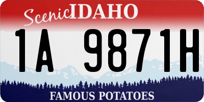 ID license plate 1A9871H