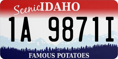 ID license plate 1A9871I