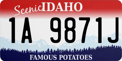 ID license plate 1A9871J