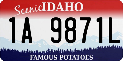 ID license plate 1A9871L