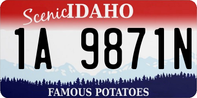ID license plate 1A9871N