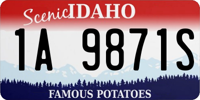 ID license plate 1A9871S