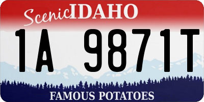 ID license plate 1A9871T