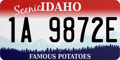 ID license plate 1A9872E