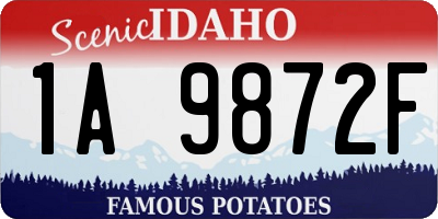 ID license plate 1A9872F