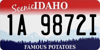 ID license plate 1A9872I