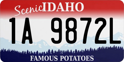 ID license plate 1A9872L
