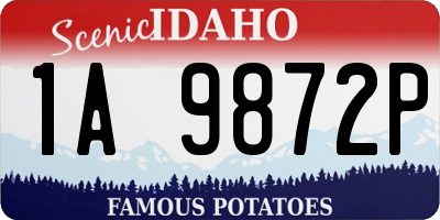 ID license plate 1A9872P
