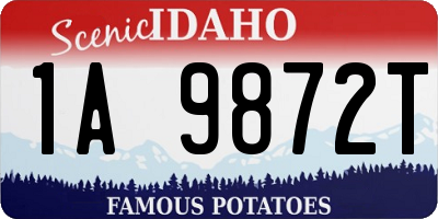 ID license plate 1A9872T