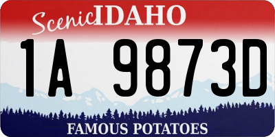 ID license plate 1A9873D