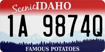 ID license plate 1A9874Q