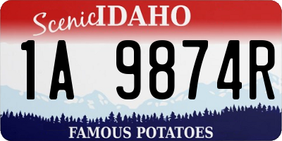 ID license plate 1A9874R