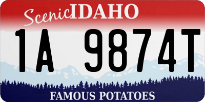 ID license plate 1A9874T