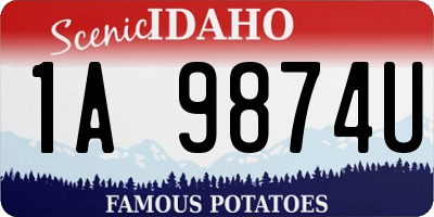 ID license plate 1A9874U