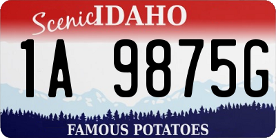 ID license plate 1A9875G