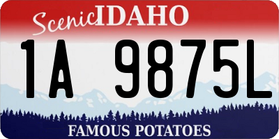 ID license plate 1A9875L