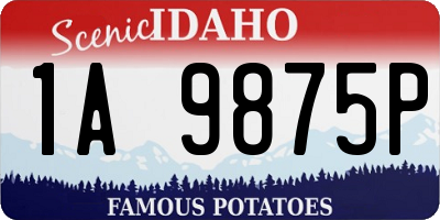 ID license plate 1A9875P