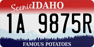 ID license plate 1A9875R