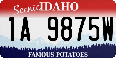 ID license plate 1A9875W