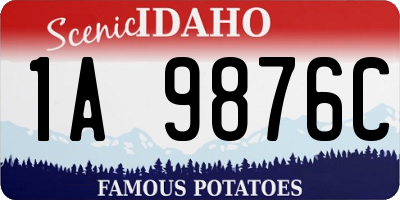 ID license plate 1A9876C