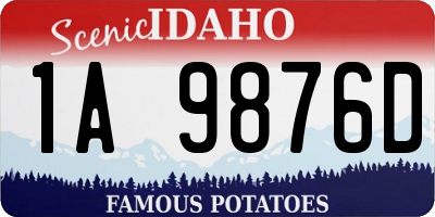 ID license plate 1A9876D