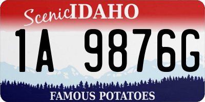 ID license plate 1A9876G