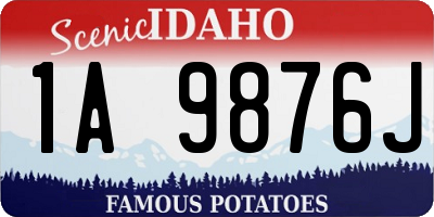 ID license plate 1A9876J