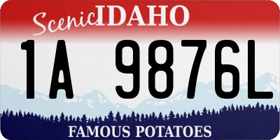 ID license plate 1A9876L