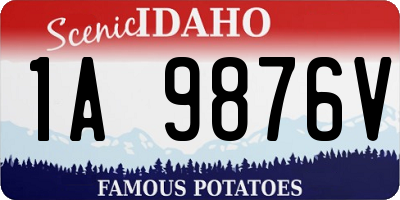 ID license plate 1A9876V