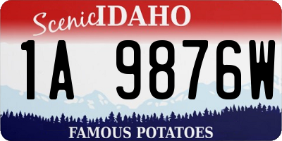 ID license plate 1A9876W