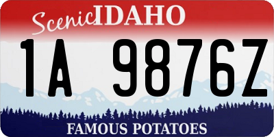 ID license plate 1A9876Z