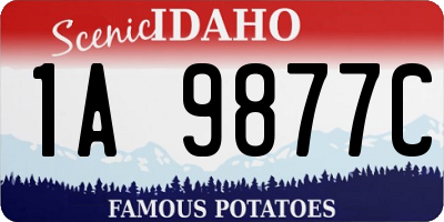ID license plate 1A9877C