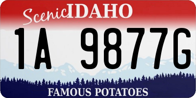 ID license plate 1A9877G
