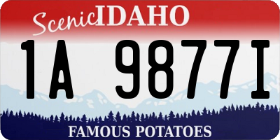 ID license plate 1A9877I