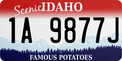 ID license plate 1A9877J