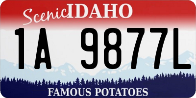 ID license plate 1A9877L