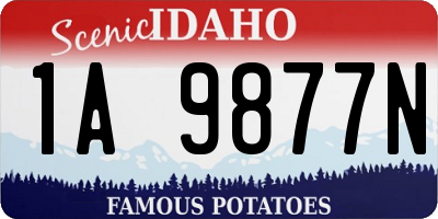 ID license plate 1A9877N