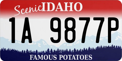 ID license plate 1A9877P
