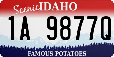 ID license plate 1A9877Q
